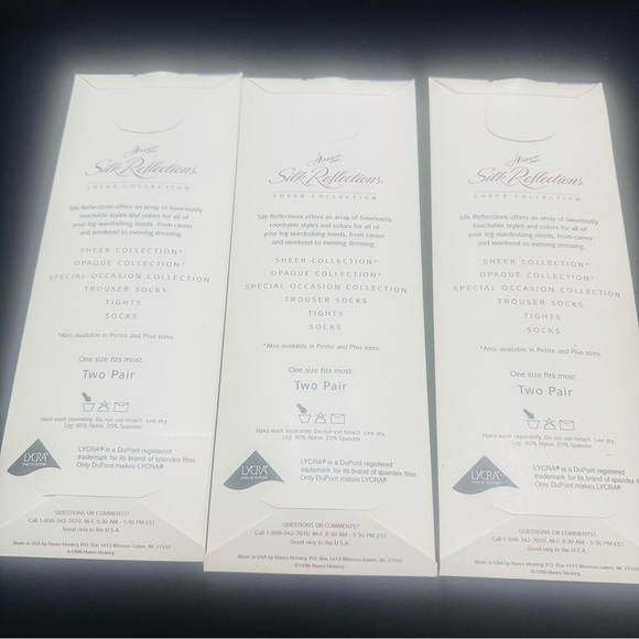 VTG 90s Hanes Silk Reflections Retired Hosiery 6 Pairs Classic Navy Knee Highs - Picture 2 of 3